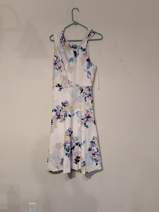 Donna Karan Dresses & Skirts - Floral White A-Line Dress with Pastel Blooms Donna Karen
